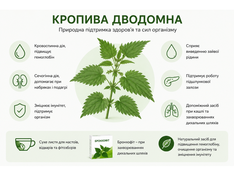 Кропива дводомна – користь, лікувальні властивості та застосування