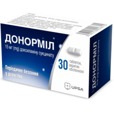 ДОНОРМІЛ табл. в/о 15 мг №30 туба