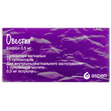 ОВЕСТИН супоз. піхв. 0,5 мг №15 **