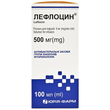 ЛЕФЛОЦИН р-н д/інф. 5 мг/мл №1 пляш.скло 100 мл **