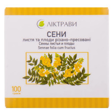 СЕНИ ЛИСТЯ ТА ПЛОДИ листя різано-пресов. 100 г №1 пачка з внутр.пак. ЛІКТРАВИ