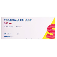 ТОРАСЕМІД САНДОЗ табл. 200 мг №20 САНДОЗ ГМБХ / ЛЕК / САЛЮТАС