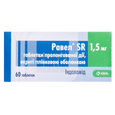РАВЕЛ SR табл. пролонг. дії в/пл. об. 1,5 мг №60 бліст.