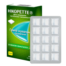 НІКОРЕТТЕ ЗІ СМАКОМ СВІЖОЇ МЯТИ жув. гумка 4 мг №30