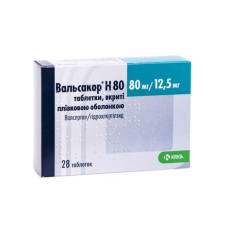 ВАЛЬСАКОР Н 80 табл. в/пл. об. 80 мг/12,5 мг №28 бліст.