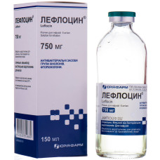 ЛЕФЛОЦИН р-н д/інф. 5 мг/мл №1 пляш.скло 150 мл **