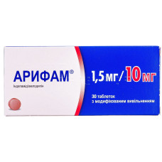 АРИФАМ табл. з модиф.вивіл. 1,5 мг/10 мг №30 СЕРВ'Є