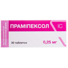 ПРАМІПЕКСОЛ ІС табл. 0,25 мг №30 ІНТЕРХІМ