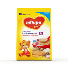 MILUPA Каша молочна суха швидкорозчинна 210гр мультизлакова з дитячим печивом NEW