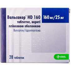 ВАЛЬСАКОР НD 160 табл. в/пл. об. 160 мг/25 мг №28 бліст.