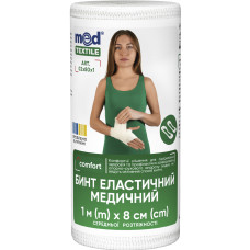 БИНТ МЕД. ЕЛАСТ. 1мх8см сер./р. MEDTEXTILE