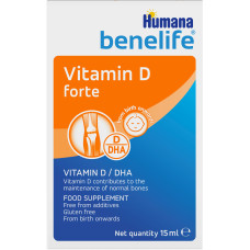 HUMANA 706577 Benelife D3 400MO+DHA краплі,для дітей з народження 15 мл