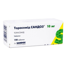 ТОРАСЕМІД САНДОЗ табл. 10 мг №100 САНДОЗ ГМБХ / ЛЕК / САЛЮТАС