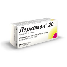 Леркамен 20 таблетки, в/плів. обол. по 20 мг №60 (10х6)