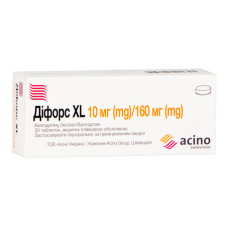 ДІФОРС XL табл. в/о 10 мг/160 мг №30