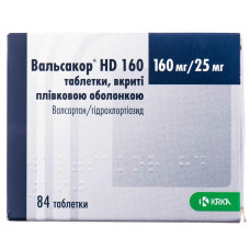 ВАЛЬСАКОР НD 160 табл. в/пл. об. 160 мг/25 мг №84 бліст.