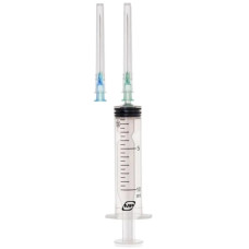 Шприц D10 мл МР MedPlast 3-компонентний з двома голками 21G (0,8 х 38 мм) і 23G (0,6 х 32 мм), 1 штука