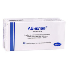 АБИКЛАВ табл. в/пл. об. 500 мг + 125 мг №20 бліст. в пачці **