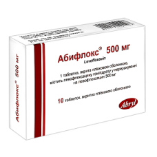 АБИФЛОКС табл. в/пл. об. 500 мг №10 бліст. **