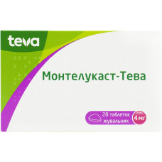 МОНТЕЛУКАСТ-ТЕВА табл. жув. 4 мг №28 бліст. ТЕВА