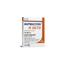 ФАРМАСУЛІН Н 30/70 сусп. д/ін. 100 МО/мл №5 картр. 3 мл <INS>