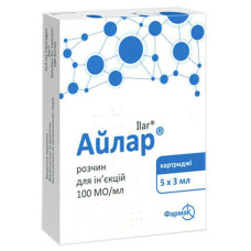 АЙЛАР р-н д/ін. 100 МО/мл №5 <INS> картридж 3 мл