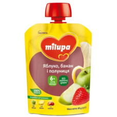ПЮРЕ MILUPA Яблуко Банан Полуниця 80г