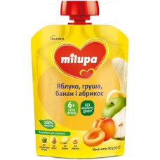 ПЮРЕ MILUPA Яблуко Банан Груша і абрикос 80г