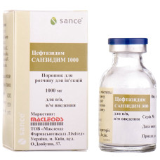 САНЗИДИМ 1000 пор. д/п р-ну д/ін. №1  фл.1000 мг