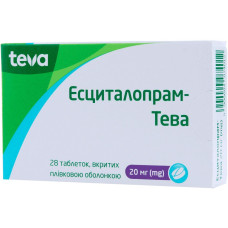 ЕСЦИТАЛОПРАМ-ТЕВА табл. в/о 20 мг №28 ТЕВА
