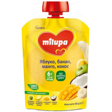 ПЮРЕ MILUPA Яблуко Банан і Манго з кокосовим молоком 80г