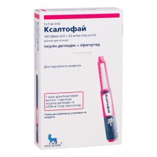 КСАЛТОФАЙ р-н д/ін. 100 ОД/мл + 3,6 мг/мл №5 <INS> картридж 3 мл