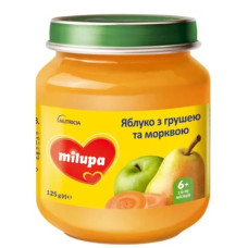 ПЮРЕ MILUPA Яблуко Груша Морква 125г