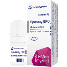 Бриглау еко краплі оч., р-н 2 мг/мл по 5 мл №1 у флак.-крап.