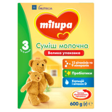 MILUPA cуміш суха молочна Milupa 3 для дітей від 12 місяців, 600 г