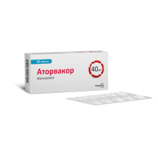 АТОРВАКОР табл. в/пл. об. 40 мг №30 бліст.в пачці