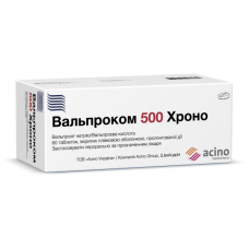 ВАЛЬПРОКОМ 500 ХРОНО таблетки, в/плів. обол., прол./д. №60 (10х6)