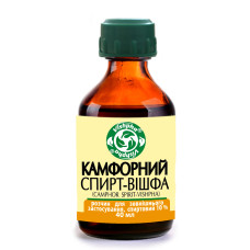 КАМФОРНИЙ СПИРТ-ВІШФА розчин д/зовн. заст., спирт. 10 % по 40 мл у флак.