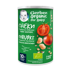 GERBER Органік Пшен.-вівсяні снеки з томатами та морквою з 35г