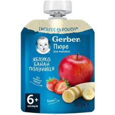 ПЮРЕ ГЕРБЕР яблуко,банан,полун 90г пауч