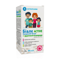 БІАЛЄ ACTIVE КАНАД. ЙОГ.+ФРУКТООЛІГОСАХАРИДИ капс. №30