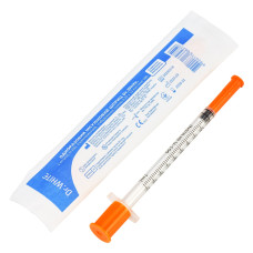 ШПРИЦ інсул.однораз Dr.White 1 ml (мл) U-100 з-комп з голк 0,32х13 mm (мм) 30G