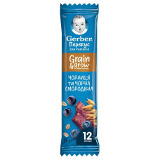 GERBER батончик Фруктово-злаковий з чорницею та чорною смородиною 25г