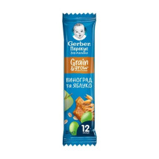 GERBER батончик Фруктово-злаковий з виноградом та яблуком 25г