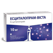 Есциталопрам-Віста таблетки, дисперг. в рот. порож. по 10 мг №28 (14х2)