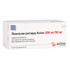 ЛЕВОКОМ РЕТАРД  таблетки, в/плів. обол., прол./д. по 200 мг/50 мг №100 (10х10)