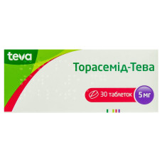 ТОРАСЕМІД-ТЕВА таблетки по 5 мг №30 (10х3)