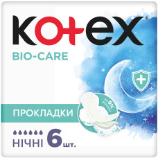 ПРОКЛАДКИ KOTEX Bio Care Night 6шт