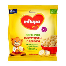 MILUPA  кукурудзяні палички 20г з бананом для дітей від 7 міс  Нутриція