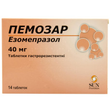 ПЕМОЗАР таблетки гастрорезист. по 40 мг №14 (7х2)